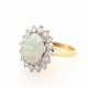 Pre Owned 18ct Opal and Diamond Cluster Ring ZX303